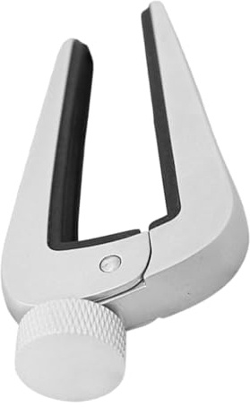 Kisangel Verstellbarer Gitarren Capo Aus Zinklegierung Für 6 Und 12-saitige Akustikgitarre Bass Mandoline Präzises Stimmen Universell Kompatibel Silber