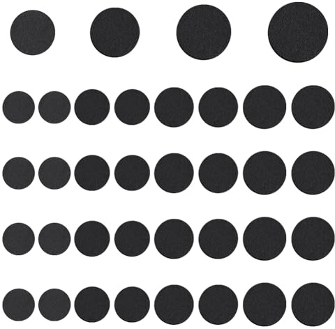 NBEADS 40 Stück Runde Filzkreise, 5/7.6/10/12.7cm Schwarze Selbstklebende Flicken Zum Aufkleben Vorgeschnittene Filzpunkte Zum Nähen Kostüm Reparatur Handwerk DIY Projekten Applikationen
