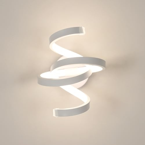 Goeco Applique Parete Interno LED, 20W 2200LM Lampada da Parete Bianca Moderna Creativo, Luce Naturale 4500K, Lampada a Muro Interni per Soggiorno, Camera da letto, Scale, Corridoio, Bagno