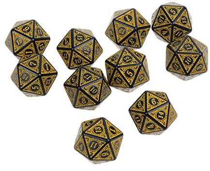 TOWARDSNAN 10 dadi poliedrici D20 a 20 facce per giochi di ruolo per feste in famiglia per bambini