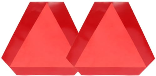 NUOBESTY 2pcs Reflective Slow Moving Vehicle Warning Signs with 3m Adhesive Backing 36cm X 41cm Aluminum Triangle Safety Signs for Cars and Trucks