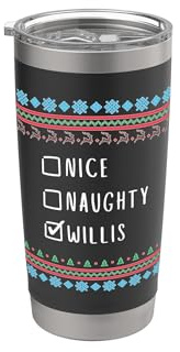 Simpatico Birichino Natale Willis Maglione Bruto Bicchiere termico in acciaio inox doppia parete