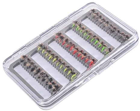 Lufaze Fly Fishing Lure Kit, Fishing Lure Kit,50x konstgjorda fiske lockar med förvaringsfodral - Bärbar flygkrok för bas, öring, walleye, casual aktivitetsutrustning