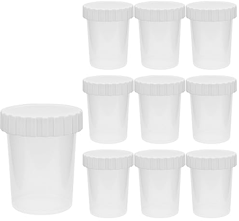 mikken 10 x kleine Dose 50 ml Becher aus Kunststoff mit Schraubverschluss Tiegel Lebensmittelecht BPA-frei
