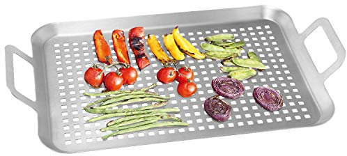 bremermann Grillplatte 43 x 25 x 5 cm Edelstahl Grillkorb Grillpfanne