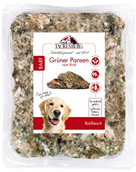 TACKENBERG Barf grüner Pansen vom Rind für Hunde - 14 x 500 g - leckeres Frostfleisch als Hundefutter in Premiumqualität - geeignetes Gefrierfutter deinen Vierbeiner - ohne Zusatzstoffe
