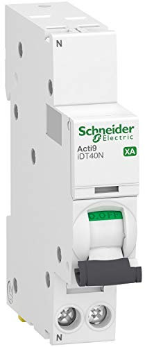 Schneider Electric - Acti9 iDT40N XA - disjoncteur modulaire - auto/vis 1P+N C 25A 6000A/10kA - A9PA4625