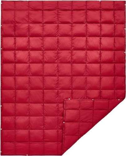 KingCamp Couverture de Camping Type Patchwork légère en Duvet Chaude, Boutons à Pression, étanche, pour Les Voyages, l'avion, Le Pique-Nique