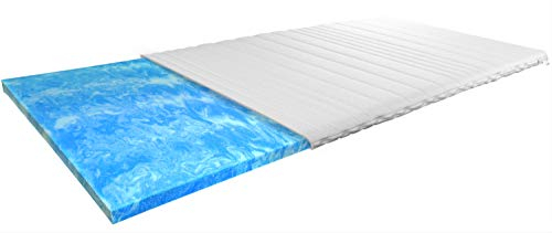 AM Qualitätsmatratzen Gel Topper 90x200 - Made in Germany - Gelschaum Topper 90x200cm mit waschbarem Bezug - Oeko TEX zertifizierter Memory Foam Matratzentopper 90x200 - Matratzenauflage weich