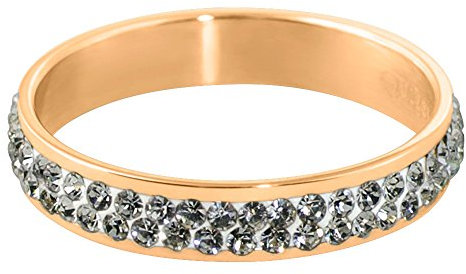 Quiges Edelstahl Stapelring Kombinationsring Bandring Füllring mit Zirkonia 4mm Höhe Ringgröße 21mm (66)