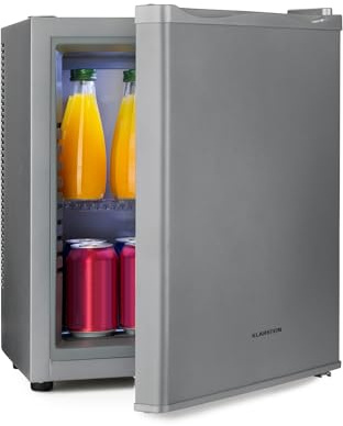 KLARSTEIN Petit Frigo de Chambre de 23L pour Snacks et Boissons, Frigo Top Silencieux, Mini Bar, Réfrigérateur Camping, Frigo Cosmetique, Refrigerateur avec Étagères Réglables, 5-15°C