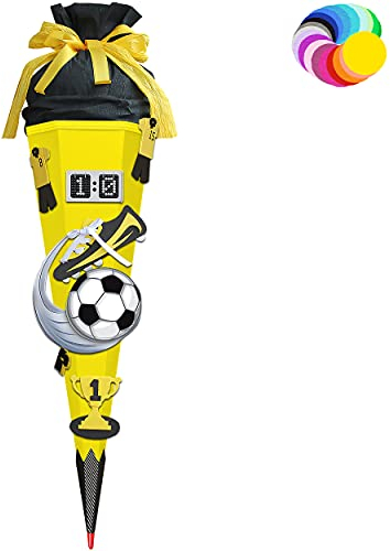 alles-meine.de GmbH Bastelset - Schultüte Farbe & Größe wählbar 70/85 / 100 cm - Fussball - Farbe frei wählbar - Bastelschultüte - Zuckertüte zum selber Basteln Bemalen Bek..