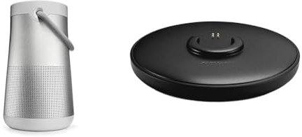 Bose Altavoz Bluetooth Portátil Soundlink Revolve+ (Serie II), Inalámbrico, Resistente Al Agua Y con Batería De Larga Duració, Blanco + Soundlink Revolve - Base De Carga, Color Negro