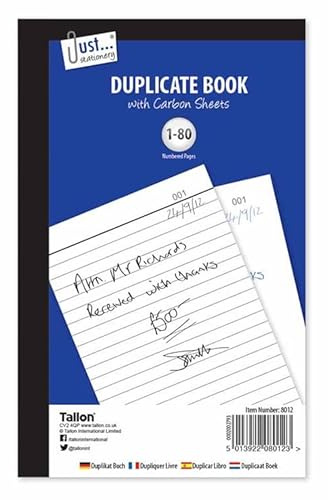 JMS we create smile (𝟒 𝐏𝐚𝐜𝐤) A5 Full Size Duplicate Books - 1-80 Pages Numbered - Receipt/Invoice Order Pads (Duplicate Book, Full Size)