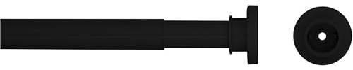 Sealskin Teleskop Duschvorhangstange 125-220 cm, Klemmstange aus Aluminium für Dusche und Badewanne, Farbe: Schwarz, Durchmesser: 28 mm, Montage ohne Bohren
