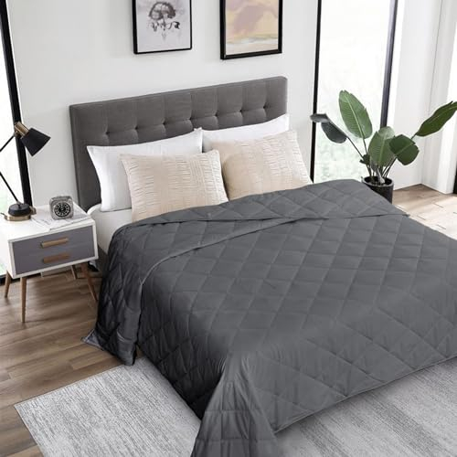 HomeSmart Gewichtsdecke, Queen-Size-Größe, 9 kg, Premium-Qualität, Ganzjahresdecken, 9 kg, Dunkelgrau