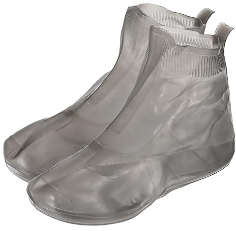 PATIKIL XXL Imperméable Chaussures Couverture, 1 Paire Silicone Antidérapant Surchaussures Réutilisable Pliable Chaussure Protection Pluie Galoshes pour Botte Pluvieux Neige Externe, Gris