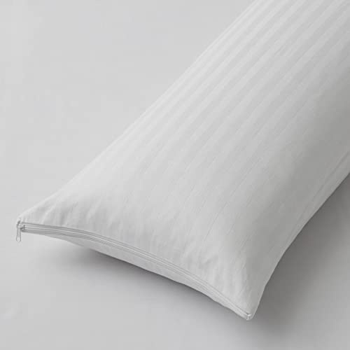 Degrees Home Majestic – Protector de Almohada con Cremallera 100% Algodón, Suave y Transpirable – Funda Natural con Acabado Raso Labrado (135X45) – Antialérgica, Lavable y Certificada Oeko-Tex