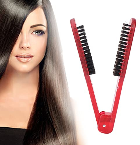 Cepillo alisador doble, cepillo alisador doble, cepillo de pelo de placa ancha, cepillo de pelo húmedo, peine de doble cara, resistente al calor, antiestático, peine para peinar el cabello (rojo)