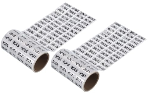 sourcing map 9001 bis 1000 aufeinanderfolgende Zahlenaufkleber, Inventar-Etikett, schwarze Zahlen für Büro-, Lager-Nummerierung, Klassifizierung, insgesamt 2000 Stück