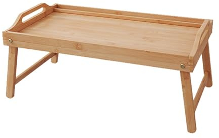 Bafnsiji Tabella del Vassoio del Letto di bambù con Gambe Pieghevoli, Tabella del Vassoio del Letto, Scrivania Pieghevole per la Prima Colazione, Vassoio di Servizio della Cucina di bambù