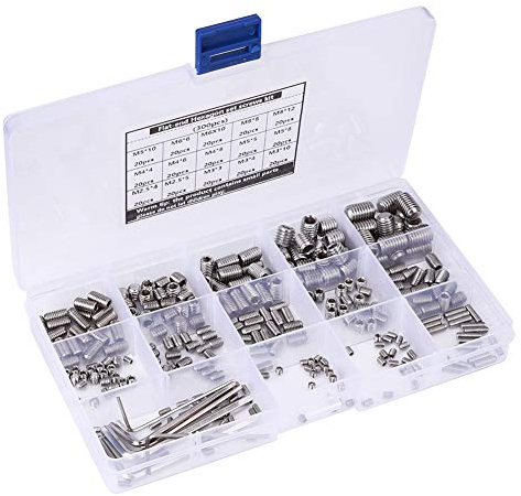 Kit de Tornillos Prisioneros Hexagonales, 300 Piezas Kit de Tornillos Prisioneros Hexagonales Conjuntos Surtidos de Pernos de Acero Inoxidable 304 con Accionamiento Hexagonal con
