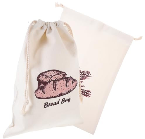 TOPBATHY 2stücke Brotbeutel Mit Kordelzug Aus Leinen Wiederverwendbare Lebensmittelbeutel Für Backwaren Praktische Brotspeicherlösung Mit Schlichtem Design