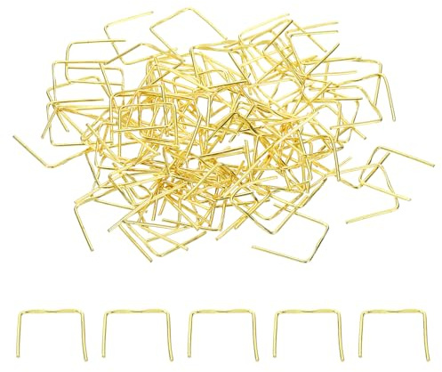 PATIKIL 13x12mm Copper Chandelier Connector Pins, 100Pcs Chandelier Crystal Clips for Fastening Crystals Parts, Chandelier Replacements, Gold