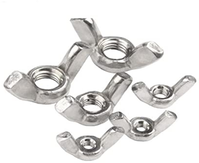 Flügelmutter, Schmetterlingsmutter, Din315 M3, M4, M5, M6, M8, M10, Edelstahl 304, handfest anziehen, Mutter, Schmetterlingsmutter, Barren, Flügelmuttern, Muttern, Befestigungselemente (Größe: M5, 10