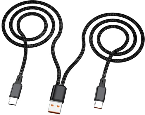 Multi USB C Kabel 1.2M,2 in 1 Mehrfach Typ C Ladekabel, 3A Dual Splitter USB C Ladegerät, Nylon Kabel,USB A zu Doppel USB C Port,Kompatibel mit iPhone 16/15,iPad Pro/Air,Samsung S24, Google,Android