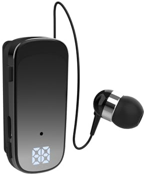 Bluetooth Headset mit Mikrofon Freisprechanlage Bluetooth Handy Lavalier Auto Kopfhörer Einziehbarer drahtloser Ohrhörer In Ear Kopfhörer für Autofahren Business Büro Earphone Freisprecheinrichtung