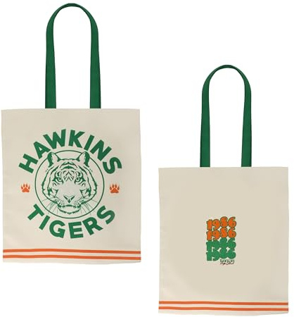 Cinereplicas Stranger Things - Hawkins Tigers tygväska - 42 x 38 cm - Officiell licens, Hawkins Tigers, 42 * 38cm