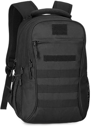 HUNTVP Zaino Militare 15L Zaino Tattico Molle Zainetto Uomo Impermeabile per Pesca Campeggio Casual Viaggio Trekking, Nero