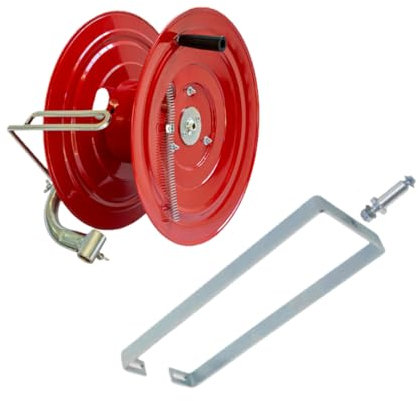 Stalea – Avvolgitubo Manuale Grande Ø8×10 mm – Capacità 200 m, Telaio Rinforzato in Metallo – Avvolgitore tubo Aria Compressa e Uso Professionale (Grande)