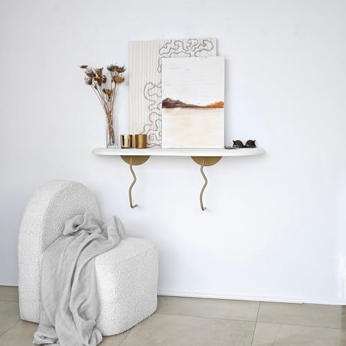 Hanah Home Edera, Solid Wood, Oro Bianco, Taglia Unica
