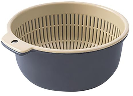 Basrs Set Scodelle per Scolapasta, Cestello di Scarico per Verdure in Plastica a Doppio Strato a Doppio Strato per Frutta e Verdura, Cestino di Scarico per Verdure in Plastica