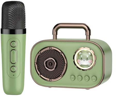 Macchina Per Karaoke Con Microfoni,Macchina Per Karaoke Per Bambini | Macchina Per Karaoke Senza Fili Con 2 Microfoni,Forniture Audio Ricaricabili A Lunga Durata Con Batteria Con Connessione Micr
