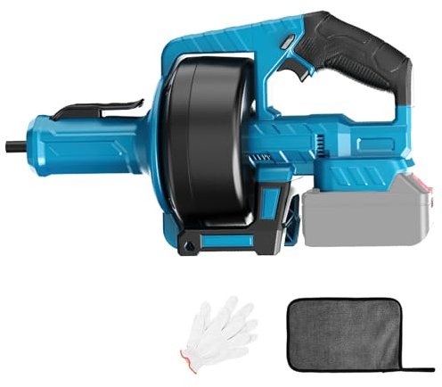 Akku-Rohrreiniger Kompatibel mit Makita 18V Akku,7m Elektrischer Abflussreiniger für 20-85mm Rohrverstopfungen Verwendet, Geeignet für WC,Kanalisation, Badewanne, Küchenspüle (ohne Akku)