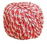 Nvzi Cordel, 1 rollo de 1,5 mm, manualidades, exhibición de imágenes y adornos, cordel festivo para envolver regalos (cada uno de 229 pies), rojo y blanco