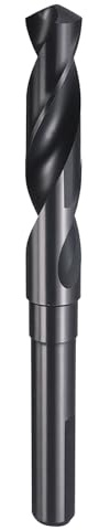 sourcing map 13mm Drill Bit 1/2 Reduced Shank 3-Flat 4241 HSS | High Speed Steel Nitriding Black 118° Standard Point for Plastic Wood Copper Aluminum Iron Medium Soft Metal