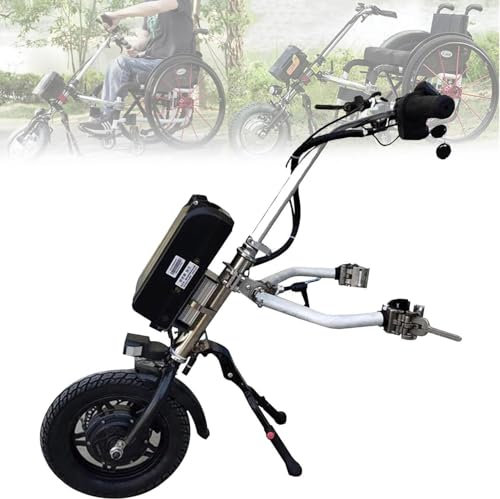 Accesorio eléctrico de bicicleta de mano para sillas de ruedas, funciona con batería de litio de 48 V, mejora la movilidad para aventuras al aire libre
