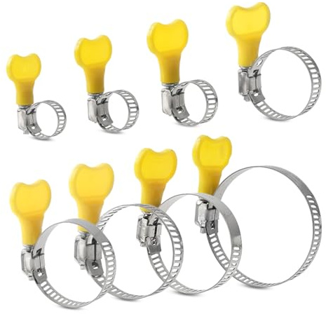 GYYXH Schlauchschellen Mit Flügelmutter Edelstahl 32 Stück 8-44 mm | Werkzeuglose Montage, Rostbeständig, Für Pool Und Garten, Wasserschlauch Zubehör, Praktisches Set