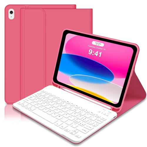 Hofsos Tastiera iPad 10 Generazione 10.9 2022/(A16) 11 Generazione 11 2025 con Custodia, Italiano QWERTY Rimovibile Bluetooth Tastiera, Custodia con Supporto Pencil per iPad 10a/11a Gen,Rosa