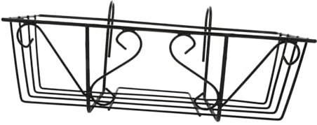 SEWOART Portavasi in Ferro Battuto da Appendere, Supporto Pensile Robusto per Balcone Ringhiera, Portafiori Sospeso Decorativo in Metallo Nero per Giardino e Terrazzo