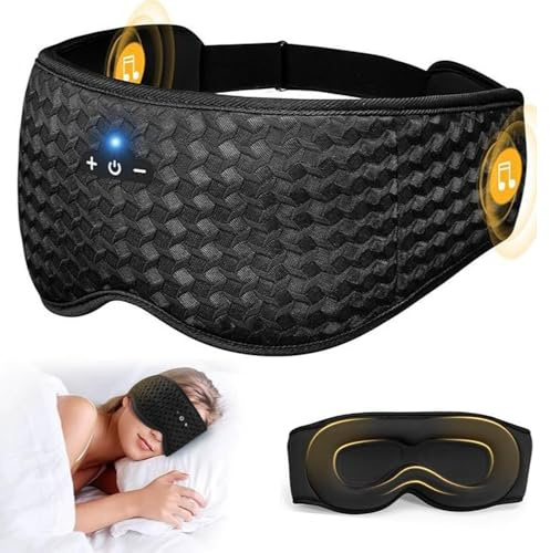 Bluetooth Sleep Mask Headphones, 3D Blackout Eye Mask with Bluetooth Headphones for Men & Women, Adjustable Sleep Earphones Noise Cancelling Sleep Mask Headphone for Travel Sports Meditation Night
