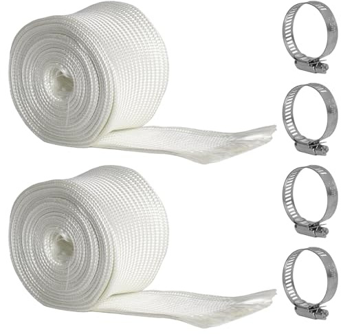 Tubo di Scarico 25 mm per Generatori di Corrente,Tubo Lsolante Guaina in Fibra di Vetro Ad Alta TEMP,Guaina Lsolante Alta Temperatura per Tubo Scarico Riscaldatore per Auto