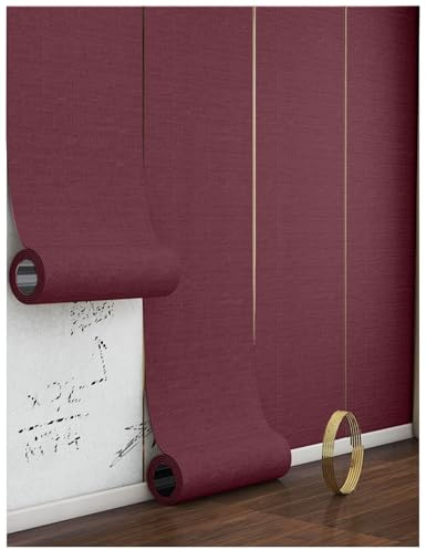 APMOE Papier Peint Lin, 5mm Rouleau Isolant Thermique Autocollant, Papier Peint Adhésif Revetement Mural Résistant à L'humidité Isolation Thermique Coussin Mural pour Cuisine/Salon(Rouge)