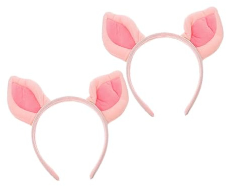 MUSISALY 2 Stück Schweineohren Stirnband aus Stoff mit Rutschfester Passform Modischer Party Kopfschmuck für Erwachsene und Kinder Cosplay Zubehör