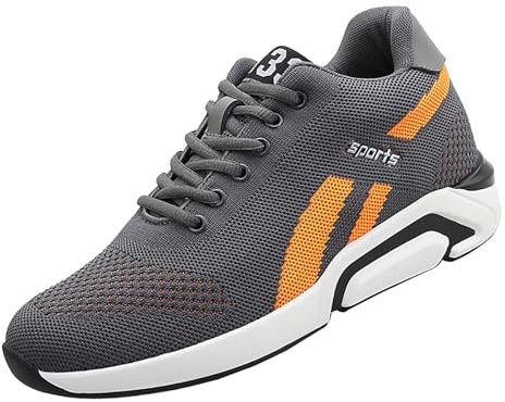 Träningsskor herr gym, sneakers herr, sportskor platt sula sneakers lätta löparskor halkfria fritidsskor sportiga tränare andas joggingskor skor skor för män promenadskor, GRÅ, 41 EU
