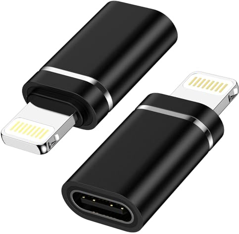 Bioonis USB C auf Lightning Adapter, 2 Stück Lightning USB C Adapter für iPhone 14/13/12/11, iPhone Adapter für Schnellladen/Datenübertragung, Nicht für Kopfhörer/Audio/OTG